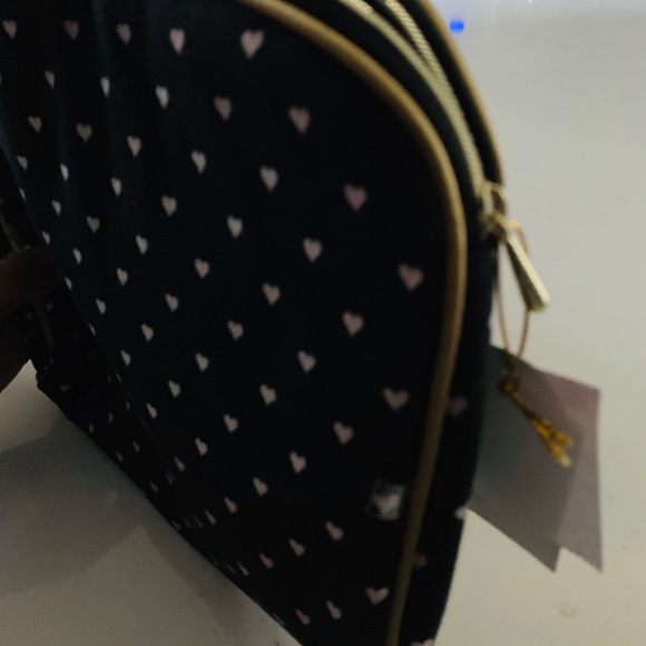 Black with White Hearts Makeup Bag - Picture 4 of 4